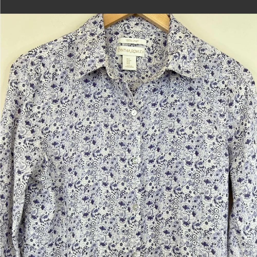 Cynthia Rowley Linen Button Down Blouse